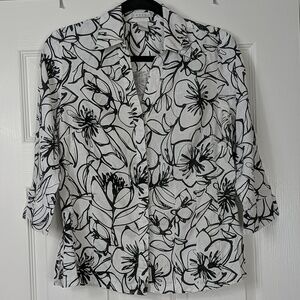 TWEEDS Linen 3/4 Button Down Shirt